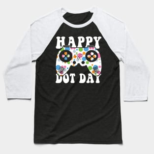 Funny Colourful Polka Dot Video Game International Dot Day Baseball T-Shirt